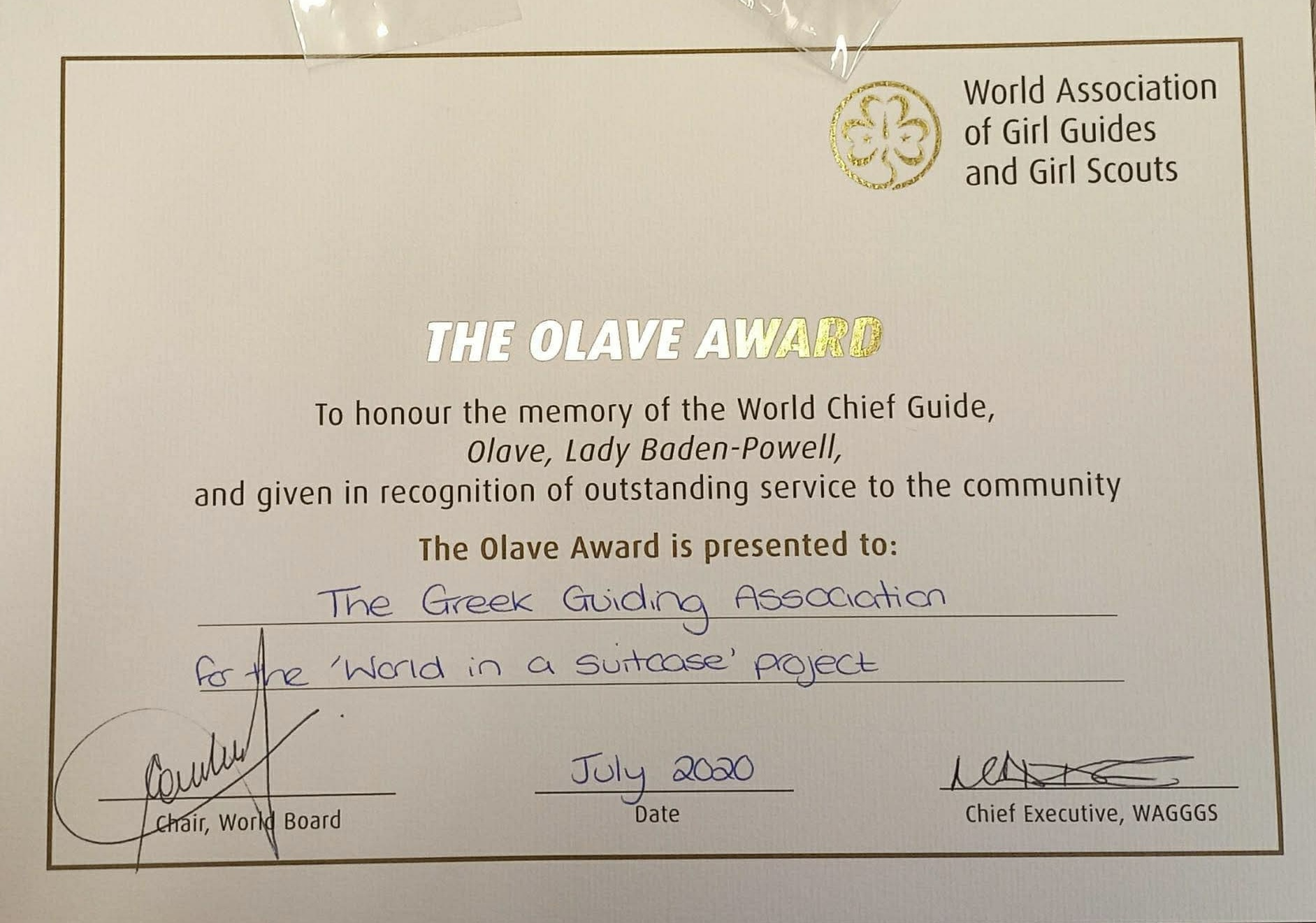Olave Award – Μια βαλίτσα κόσμος